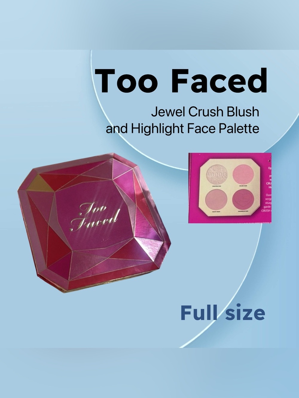 ⬇️⚡️🆕📦NIB TOO FACED |FULL| Jewel Crush Blush and Highlight Face Palette*